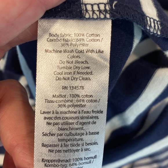 Vineyard Vines striped panel 3/4 length sleeves top, sz L - Picture 8 of 8